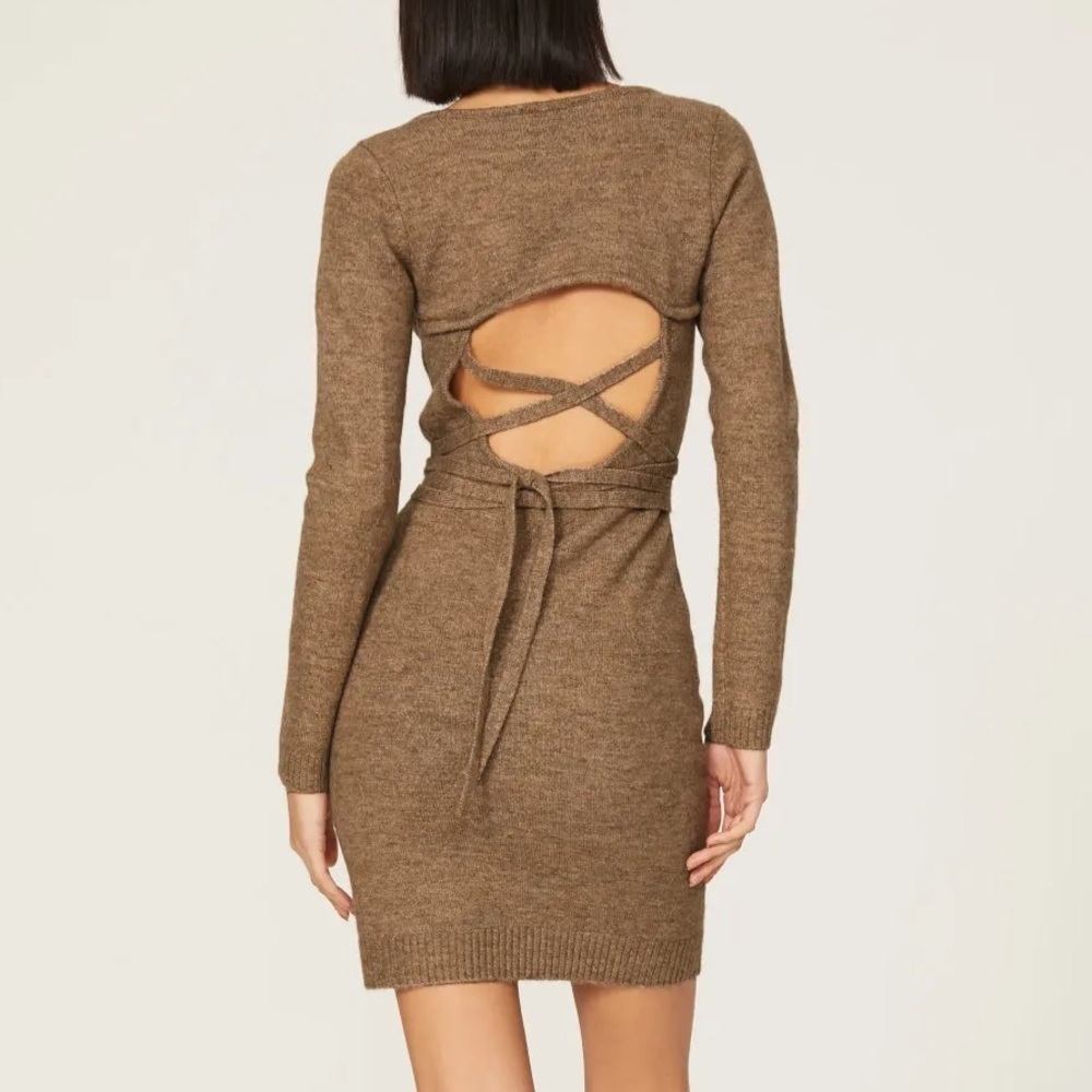 Revolve Line & Dot Megan Wrap Knit Mini Dress